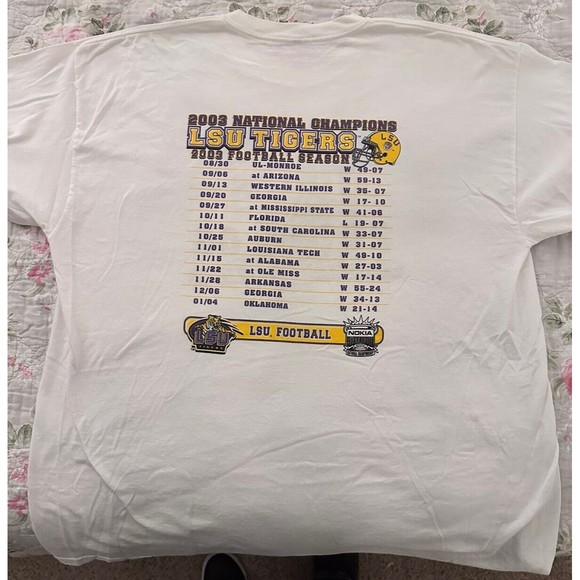 Vintage 2003 LSU Tigers National Champions T-shirt Size XXL 2X 2XL Nick Saban - Picture 3 of 9